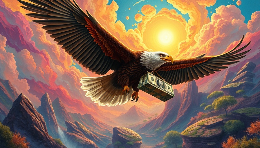 Surreal eagle representing millionaire migration patterns.