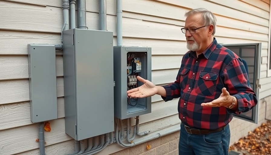 Middle-aged man explaining 200 amp electrical upgrade installation.