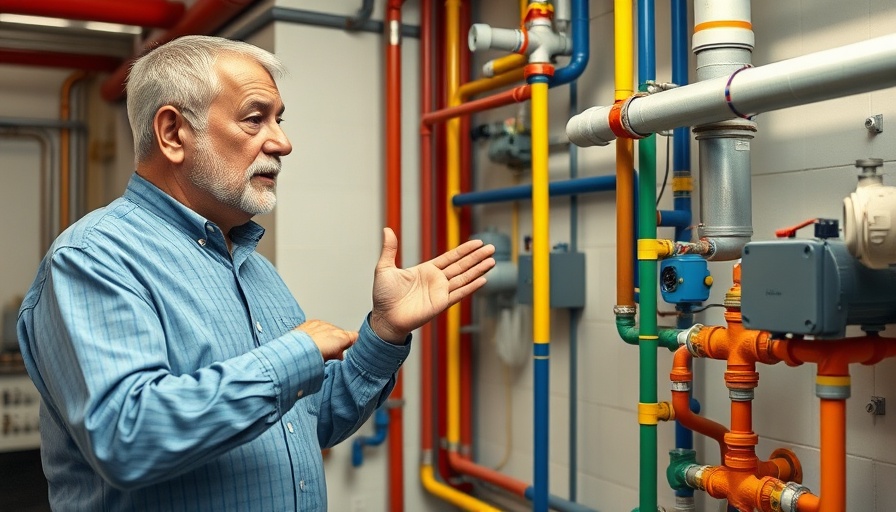 Plumbing setup explained in home improvement scene.