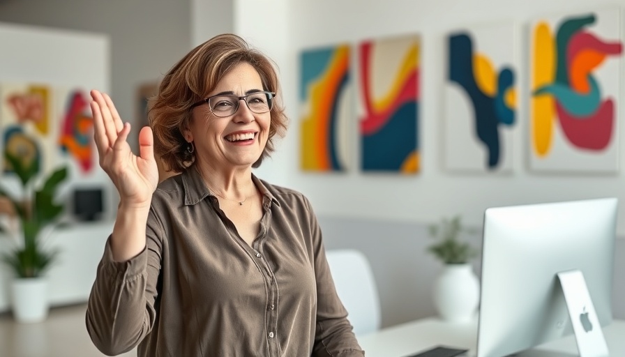 Middle-aged woman in office explaining about VA Loans With Bad Credit.