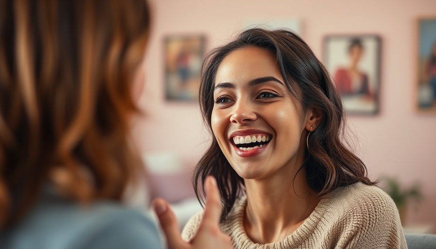 Young woman smiling brightly in an indoor setting.