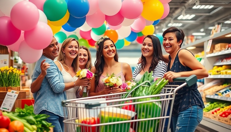 Joyful bridal shower and grocery shopping scenes showcasing thoughtful gift giving.
