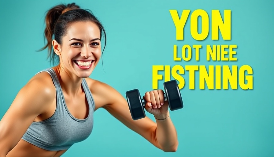 Beginner strength training safely with a smiling woman holding a dumbbell.