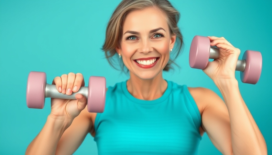 Fit woman easing back into exercise safely with dumbbells in cartoon style.