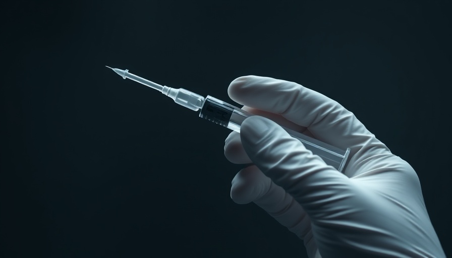 Gloved hand with syringe symbolizes safety and efficacy in pharmaceutical innovations.