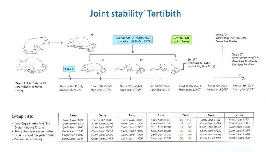 Diagram illustrating joint instability research in rodents to reduce inflammatory pain.