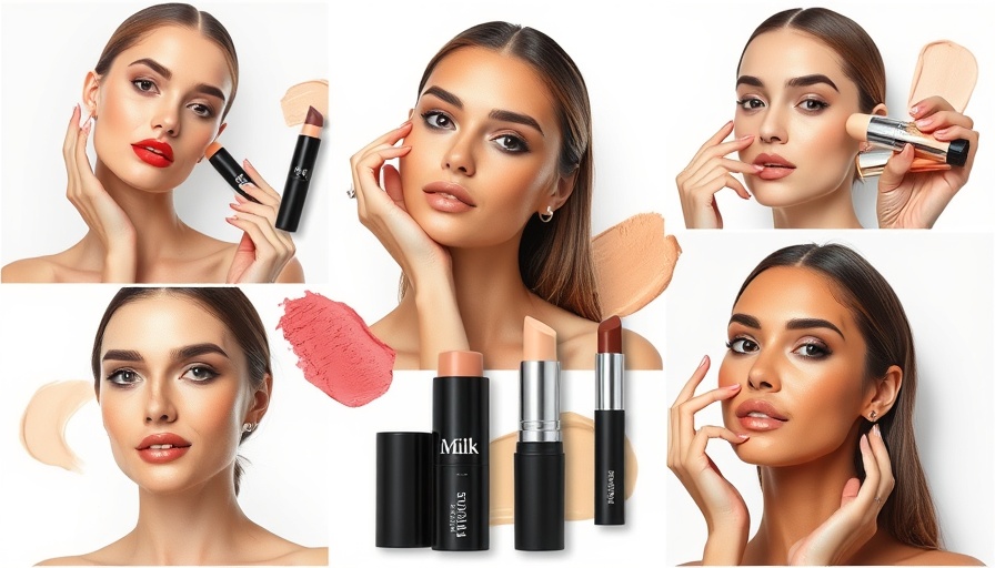 Diverse contour sticks application techniques and products collage.