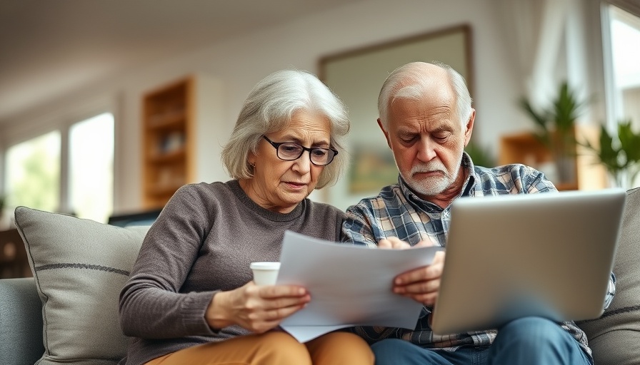 Elderly couple reviewing finances to minimize taxes on retirement income.