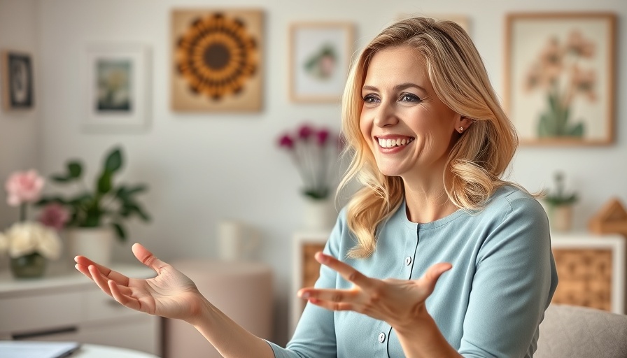 Blonde woman explaining homebuyer hacks in a cozy office.