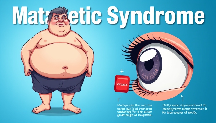Cartoon of metabolic syndrome and cataract risk factors.