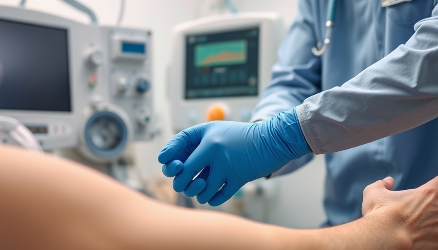 Medical professional prepares hemodialysis for patient with abnormal LVEF.