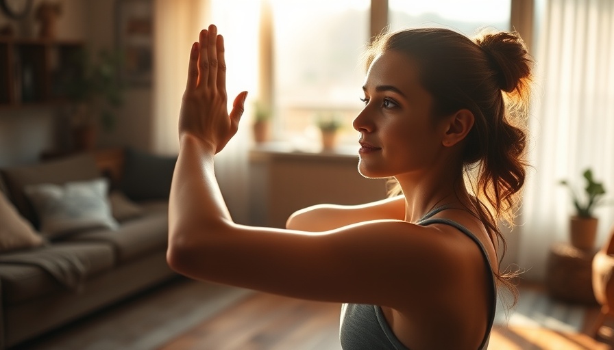 Young woman practicing yoga at home, showcasing consistency as self-love.