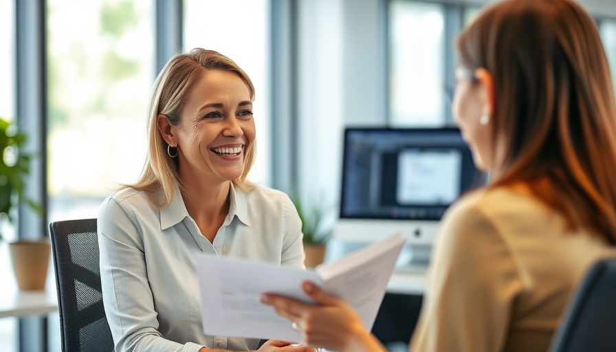 Woman explaining Mortgage Pre-Approval Process in an office setting.