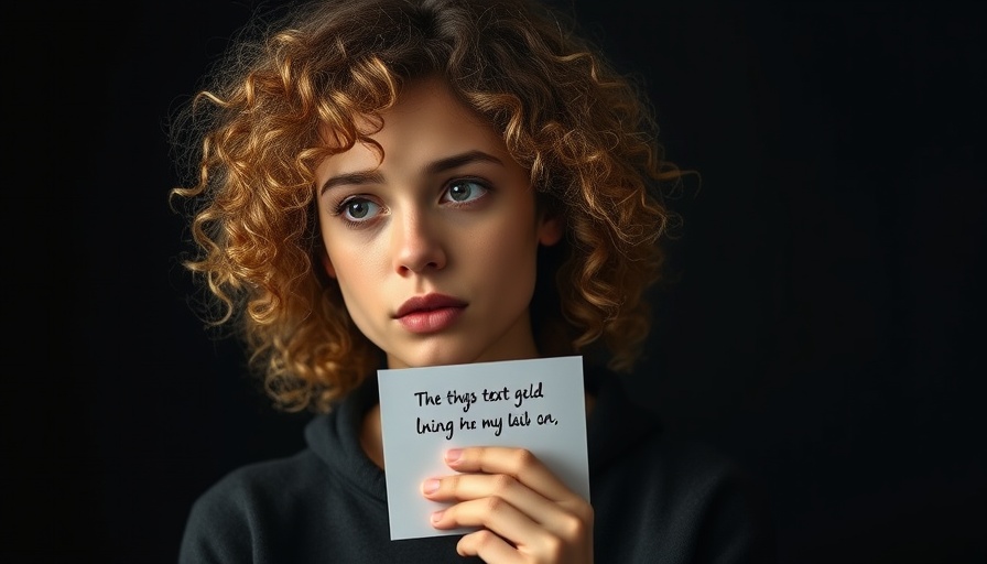 Young woman reflecting with 'I can’t handle it' text.