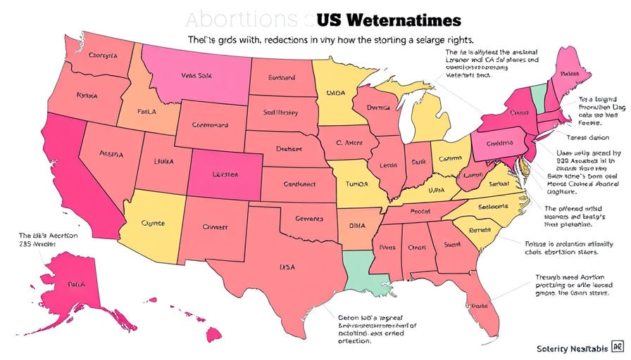 US map of abortion rights restrictions by constitutional protections.