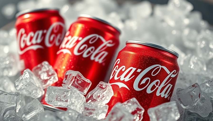 Chilled Coca-Cola cans surrounded by ice, highlighting Cane Sugar Coke Prices.