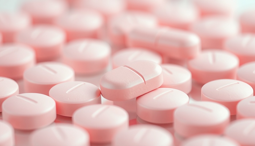 Close-up of pink tablets related to nerve growth factor and bone homeostasis.