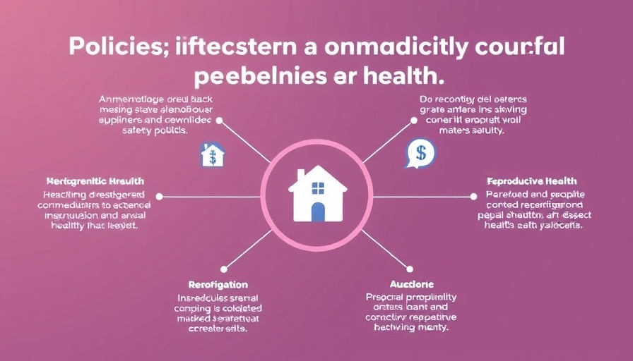Graphic on policies impacting reproductive health safety net, interconnected elements.