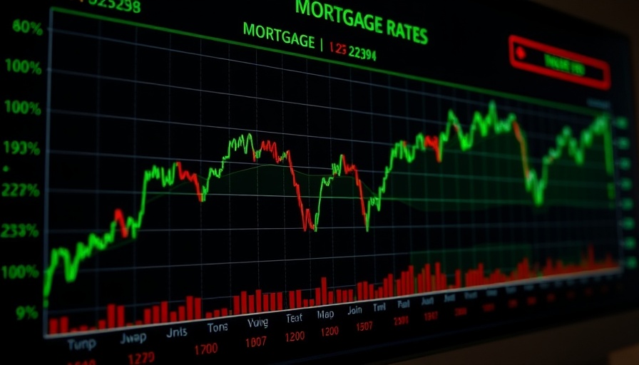 Mortgage Rates Moving Down Again: Financial chart shows decreasing trend.