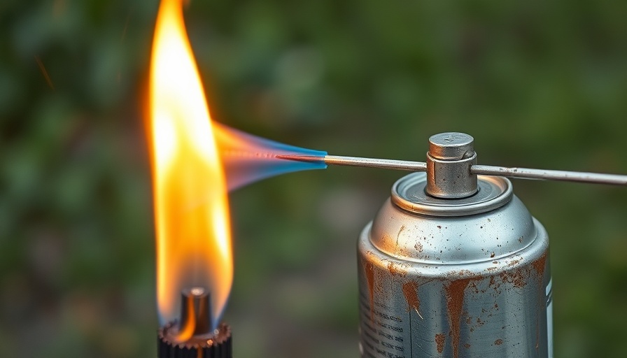 Creative home improvement tip with a makeshift torch.