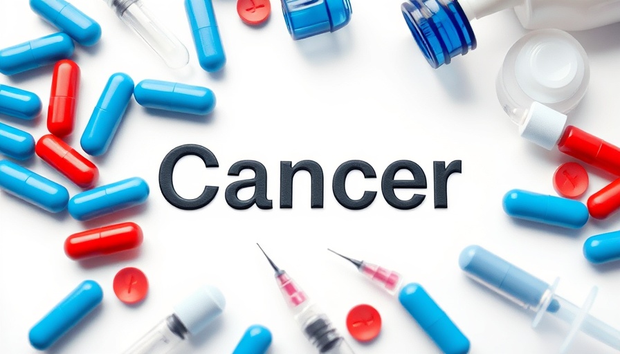 Close-up of medical tools around 'Cancer' text