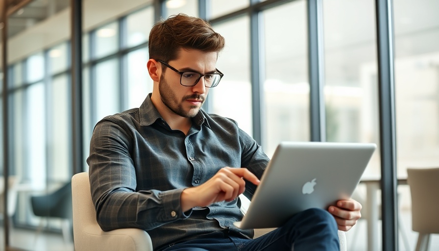 Young professional analyzing data on laptop in modern office