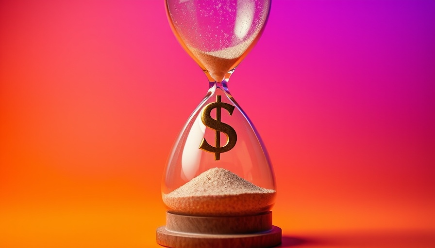 Financial hourglass with dollar symbol in abstract style for AML Solutions ROI.