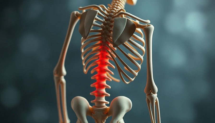 Skeleton model representing chronic back pain therapy concept.