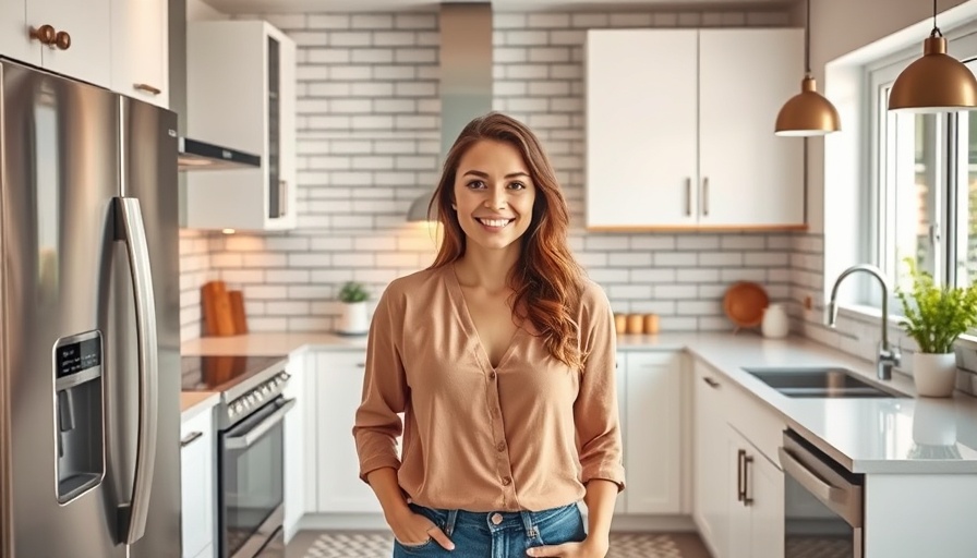 Modern kitchen renovation benefits demonstrated by woman.