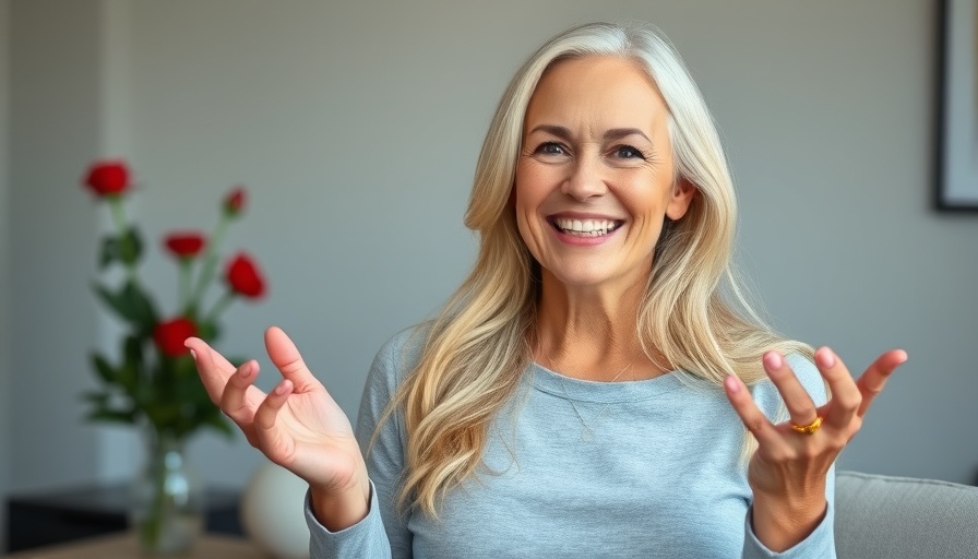 Smiling woman discussing, mortgage fraud consequences, indoors modern setting.