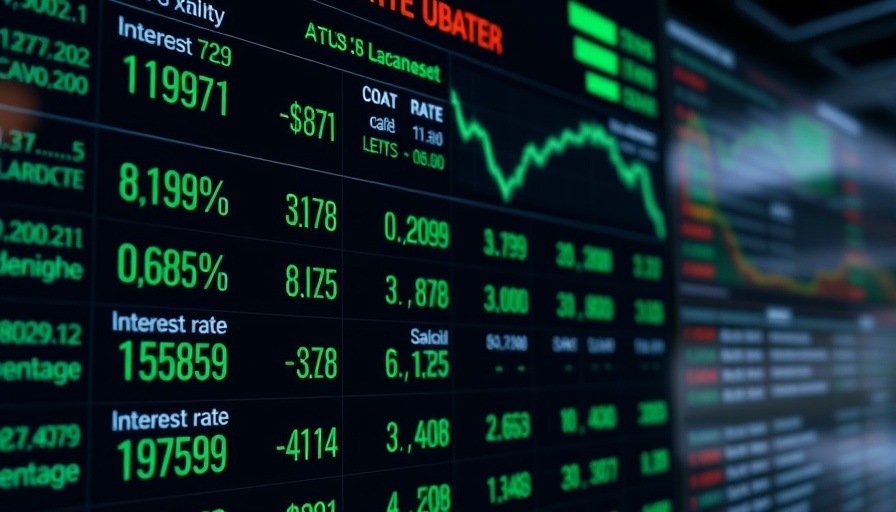Data-Free Rally Day financial market update display with interest rates and graph