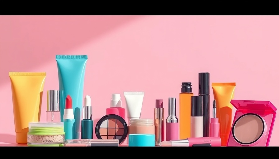 Assorted CVS Epic Beauty Sale products against pink background.