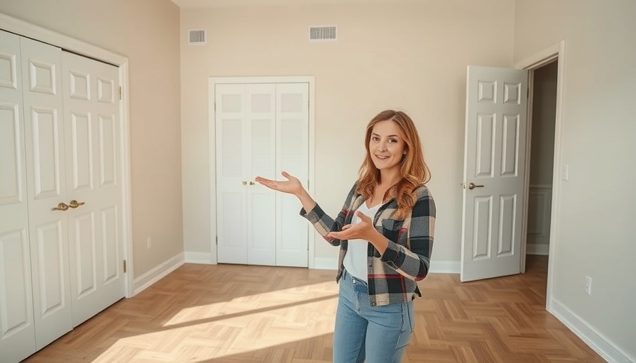 Woman planning condo renovations in an empty room.