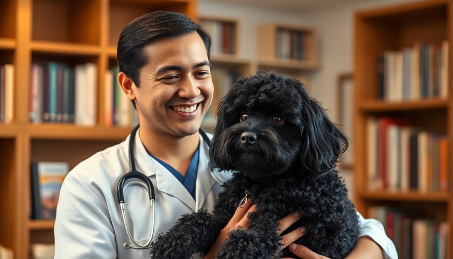 Veterinarian with a dog talks about OTC remedies for pets.