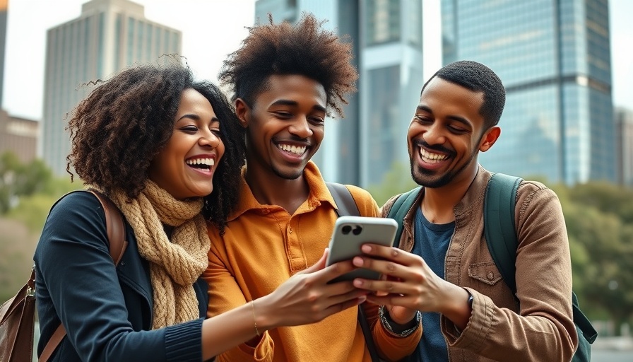 Trio in park enjoying guessing celebrity smile trends