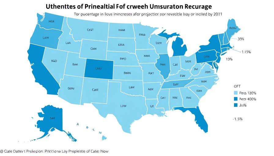 2025 Reconciliation Law uninsured rate impact map showing state increases.