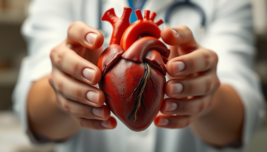 Heart model illustrating cardiovascular risk related to hypertension and depression.