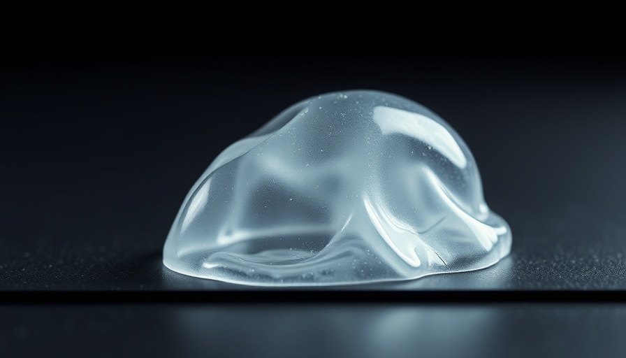 Hydrogel releases artificial saliva on a dark surface.