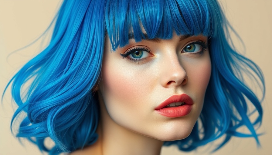 Halsey blue hair transformation with vibrant style.