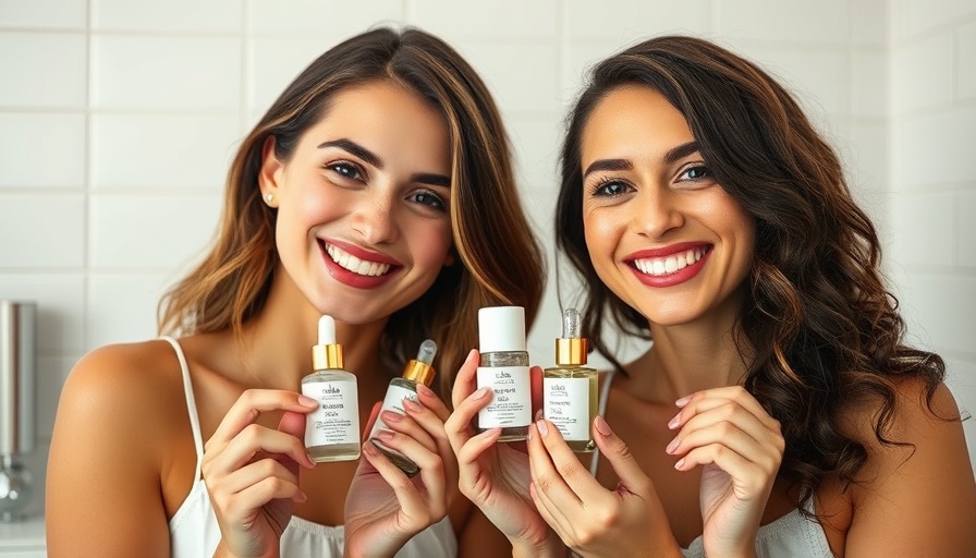 Women showcasing best growth-factor serums for skin in bathroom
