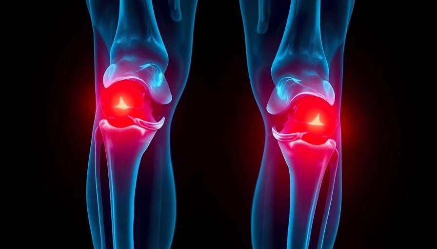 X-ray image with arthritis pain highlighted for pain management.