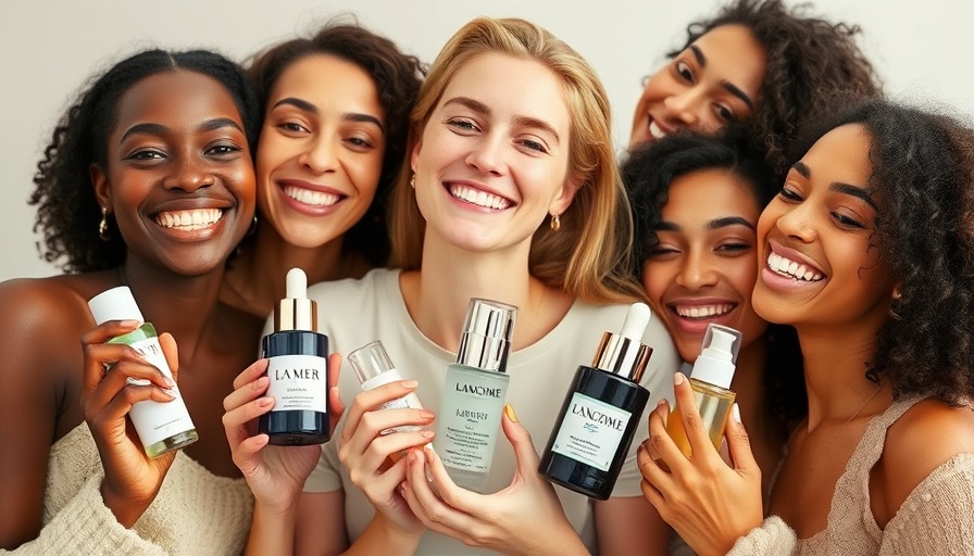 Collage of women with skincare bottles, featuring Botox in a Bottle.