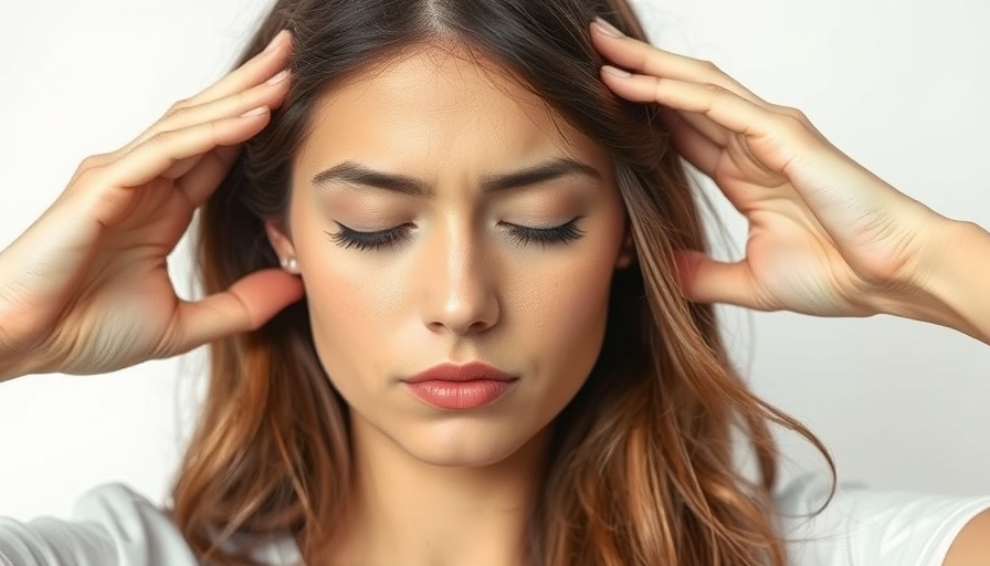 Woman massaging temples for Ayurvedic pain relief