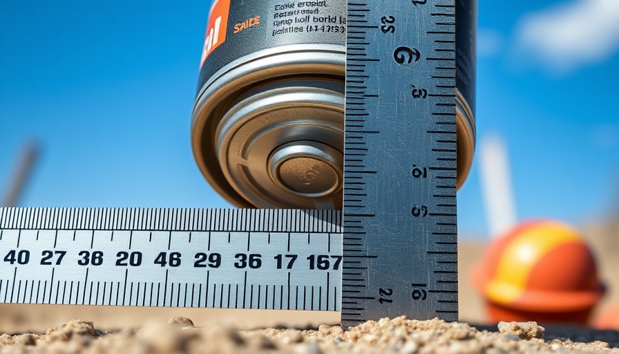 Measuring aerosol can height with ruler outdoors