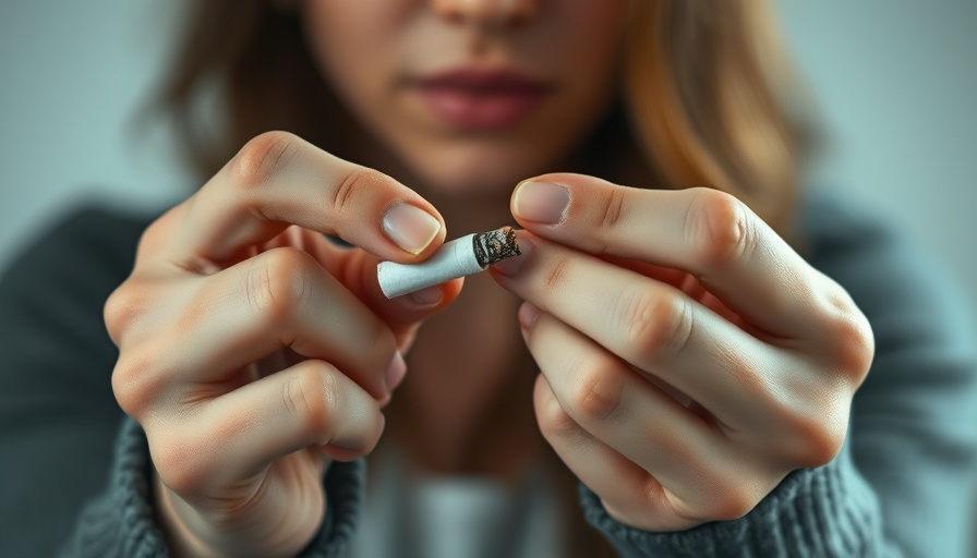 Close-up of hands breaking a cigarette, symbolizing options to quit smoking tobacco.