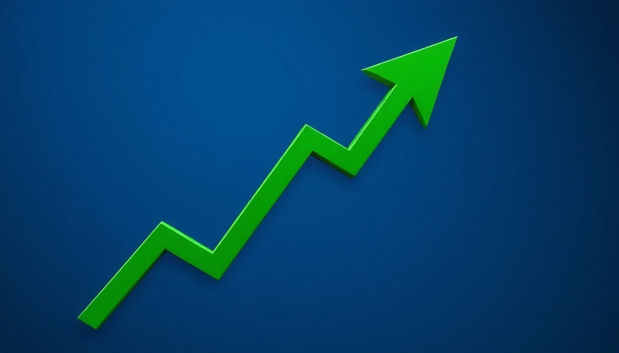Stock market influence depicted by rising arrow.