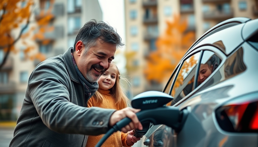 Father and daughter charging EV near apartment, highlighting tax credit deadline.