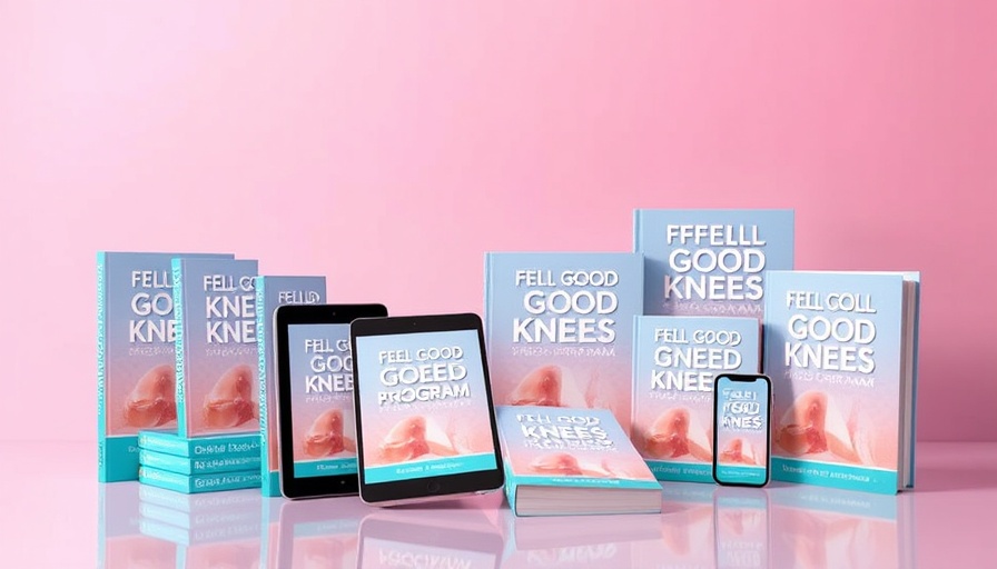 Feel Good Knees Program materials in various formats for knee pain relief.