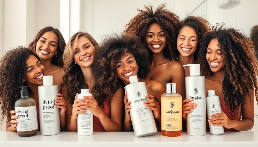 Collage of volumizing shampoos and women with bouncy hair