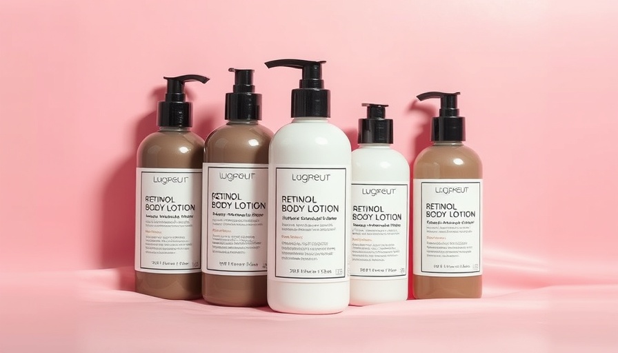Best retinol body lotions showcased on pink background.